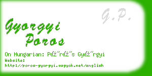 gyorgyi poros business card